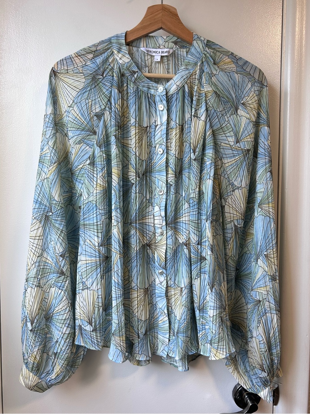 New Veronica Beard Fennel Pleated Blouse - Picture 2 of 12